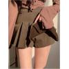 imageSOLY HUX Womens Pleated Skirt High Waisted A Line Casual Mini SkirtsPure Brown