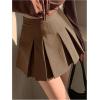 imageSOLY HUX Womens Pleated Skirt High Waisted A Line Casual Mini SkirtsPure Brown