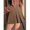 imageSOLY HUX Womens Pleated Skirt High Waisted A Line Casual Mini SkirtsPure Brown