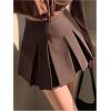 imageSOLY HUX Womens Pleated Skirt High Waisted A Line Casual Mini SkirtsPure Coffee Brown