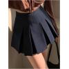 imageSOLY HUX Womens Pleated Skirt High Waisted A Line Casual Mini SkirtsPure Dark Blue