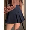 imageSOLY HUX Womens Pleated Skirt High Waisted A Line Casual Mini SkirtsPure Dark Blue