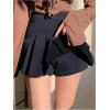 imageSOLY HUX Womens Pleated Skirt High Waisted A Line Casual Mini SkirtsPure Dark Blue