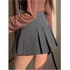 imageSOLY HUX Womens Pleated Skirt High Waisted A Line Casual Mini SkirtsPure Dark Grey