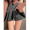 imageSOLY HUX Womens Pleated Skirt High Waisted A Line Casual Mini SkirtsPure Dark Grey