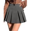 imageSOLY HUX Womens Pleated Skirt High Waisted A Line Casual Mini SkirtsPure Dark Grey