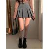 imageSOLY HUX Womens Pleated Skirt High Waisted A Line Casual Mini SkirtsPure Grey