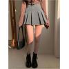 imageSOLY HUX Womens Pleated Skirt High Waisted A Line Casual Mini SkirtsPure Light Grey