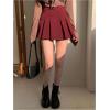 imageSOLY HUX Womens Pleated Skirt High Waisted A Line Casual Mini SkirtsPure Rose Red