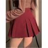 imageSOLY HUX Womens Pleated Skirt High Waisted A Line Casual Mini SkirtsPure Rose Red