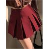 imageSOLY HUX Womens Pleated Skirt High Waisted A Line Casual Mini SkirtsPure Rose Red