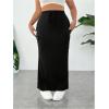 imageSOLY HUX Womens Plus Size Cargo Skirts Y2k Vintage Long Maxi Skirts with Pockets StreetwearPlain Black