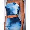 imageSOLY HUX Womens Sexy Skirt Set Printed Crop Bandeau Tube Top and Bodycon Skirts 2Pcs Summer OutfitsBlue Multi