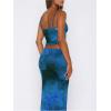 imageSOLY HUX Womens Skirt Sets 2 Piece Outfits Tie Dye Cami Tops and Bodycon Long Skirt SetBlue Tie Dye