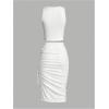imageSOLY HUX Womens Summer Skirt Set Sleeveless Cropped Tank Tops and Bodycon Slit Midi Skirt Matching SetPlain White