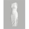 imageSOLY HUX Womens Summer Skirt Set Sleeveless Cropped Tank Tops and Bodycon Slit Midi Skirt Matching SetPlain White