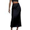 imageSOLY HUX Womens Elegant Satin Skirts High Waisted Flared Casual Work Office Fishtail Midi SkirtDeep Blue