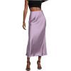 imageSOLY HUX Womens Elegant Satin Skirts High Waisted Flared Casual Work Office Fishtail Midi SkirtMauve Purple