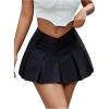 imageSOLY HUX Womens Pleated Low Rise Skirt Flared A Line Flowy Y2k Mini SkirtsSolid Black