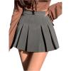 imageSOLY HUX Womens Pleated Skirt High Waisted A Line Casual Mini SkirtsPure Grey