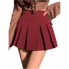 imageSOLY HUX Womens Pleated Skirt High Waisted A Line Casual Mini SkirtsPure Rose Red