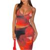 imageSOLY HUX Womens Skirt Sets 2 Piece Outfits Tie Dye Cami Tops and Bodycon Long Skirt SetRed Tie Dye