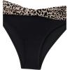 imageSOLY HUX Bikini Sets for Women Leopard Print Color Block Twist Bandeau Bathing Suit Two Piece SwimsuitBlack Leopard