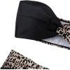 imageSOLY HUX Bikini Sets for Women Leopard Print Color Block Twist Bandeau Bathing Suit Two Piece SwimsuitBlack Leopard