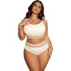 imageSOLY HUX Bikini Sets for Women Plus Size High Waisted Bikini Bathing Suits 2 Piece SwimsuitWhite Print