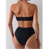 imageSOLY HUX Womens Bandeau Bikini High Waisted Two Piece Swimsuits Strapless Bathing Suit SwimwearSolid Black