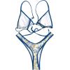 imageSOLY HUX Womens Bikini Sets Cheeky Swimsuit 2 Piece Floral Print High Cut Summer Bathing SuitsBlue Floral