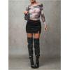 imageSOLY HUX Womens Bodycon Mini Skirts Y2k Split Zipper Side Stretchy Pencil Skirts with Shorts UnderneathBlack Velvet