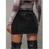 imageSOLY HUX Womens Bodycon Mini Skirts Y2k Split Zipper Side Stretchy Pencil Skirts with Shorts UnderneathBlack Velvet