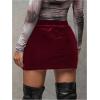imageSOLY HUX Womens Bodycon Mini Skirts Y2k Split Zipper Side Stretchy Pencil Skirts with Shorts UnderneathBurgundy Velvet