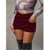imageSOLY HUX Womens Bodycon Mini Skirts Y2k Split Zipper Side Stretchy Pencil Skirts with Shorts UnderneathBurgundy Velvet