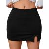 imageSOLY HUX Womens Bodycon Mini Skirts Y2k Split Zipper Side Stretchy Pencil Skirts with Shorts UnderneathPlain Black