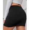 imageSOLY HUX Womens Bodycon Mini Skirts Y2k Split Zipper Side Stretchy Pencil Skirts with Shorts UnderneathPlain Black