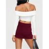 imageSOLY HUX Womens Bodycon Mini Skirts Y2k Split Zipper Side Stretchy Pencil Skirts with Shorts UnderneathPure Burgundy