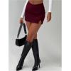 imageSOLY HUX Womens Bodycon Mini Skirts Y2k Split Zipper Side Stretchy Pencil Skirts with Shorts UnderneathPure Burgundy