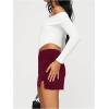 imageSOLY HUX Womens Bodycon Mini Skirts Y2k Split Zipper Side Stretchy Pencil Skirts with Shorts UnderneathPure Burgundy