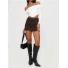 imageSOLY HUX Womens Bodycon Mini Skirts Y2k Split Zipper Side Stretchy Pencil Skirts with Shorts UnderneathPure Coffee Brown