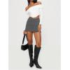 imageSOLY HUX Womens Bodycon Mini Skirts Y2k Split Zipper Side Stretchy Pencil Skirts with Shorts UnderneathPure Dark Grey