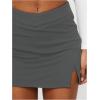 imageSOLY HUX Womens Bodycon Mini Skirts Y2k Split Zipper Side Stretchy Pencil Skirts with Shorts UnderneathPure Dark Grey