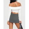 imageSOLY HUX Womens Bodycon Mini Skirts Y2k Split Zipper Side Stretchy Pencil Skirts with Shorts UnderneathPure Dark Grey