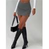 imageSOLY HUX Womens Bodycon Mini Skirts Y2k Split Zipper Side Stretchy Pencil Skirts with Shorts UnderneathPure Dark Grey