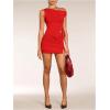 imageSOLY HUX Womens Bodycon Mini Skirts Y2k Split Zipper Side Stretchy Pencil Skirts with Shorts UnderneathPure Red