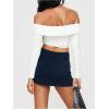 imageSOLY HUX Womens Bodycon Mini Skirts Y2k Split Zipper Side Stretchy Pencil Skirts with Shorts UnderneathSolid Dark Blue
