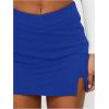 imageSOLY HUX Womens Bodycon Mini Skirts Y2k Split Zipper Side Stretchy Pencil Skirts with Shorts UnderneathSolid Royal Blue