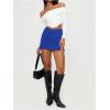 imageSOLY HUX Womens Bodycon Mini Skirts Y2k Split Zipper Side Stretchy Pencil Skirts with Shorts UnderneathSolid Royal Blue