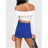 imageSOLY HUX Womens Bodycon Mini Skirts Y2k Split Zipper Side Stretchy Pencil Skirts with Shorts UnderneathSolid Royal Blue